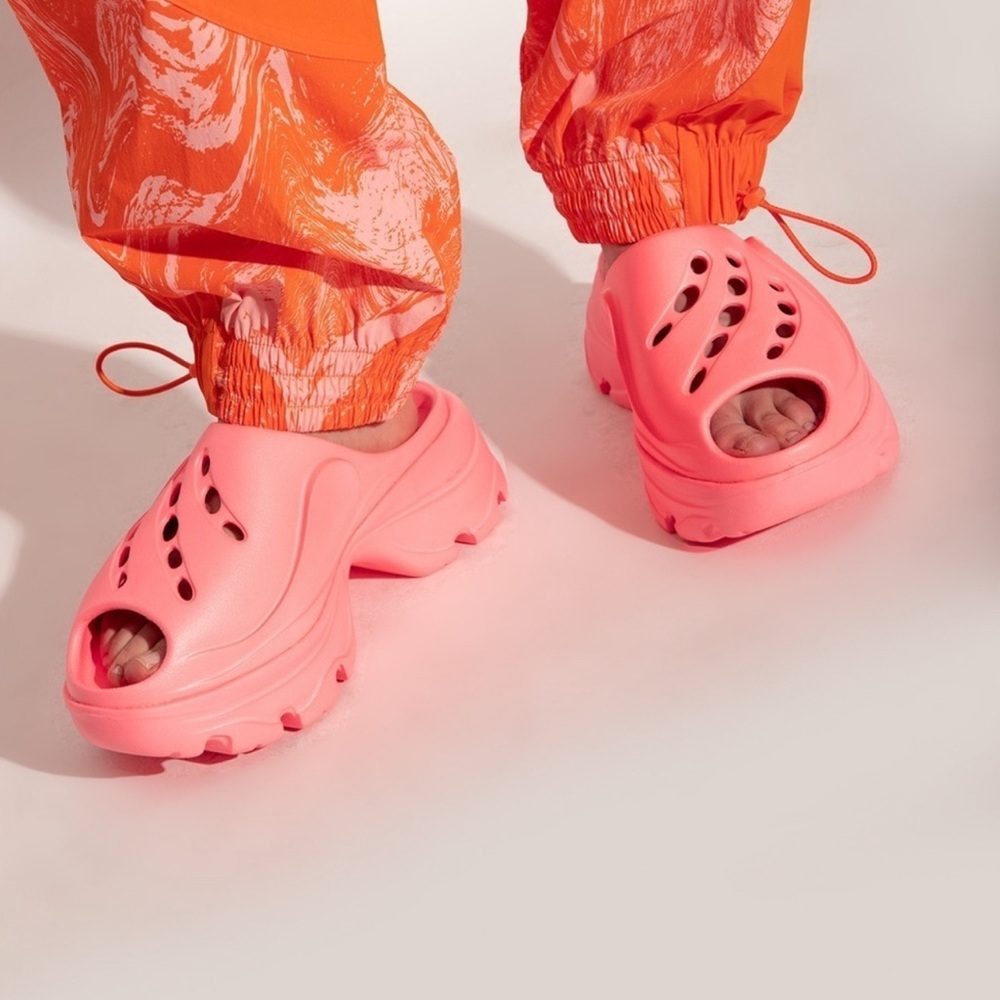 STELLA MCCARTNEY x ADIDAS Pink Platform Clogs Slides Size 9 NWT
